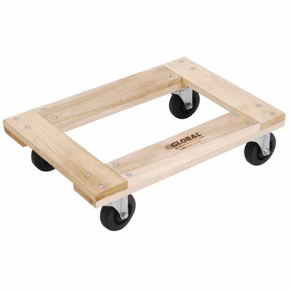 Global Industrial Hardwood Dolly - Open Deck, 24 x 16, 1000 Lb. Capacity 952150